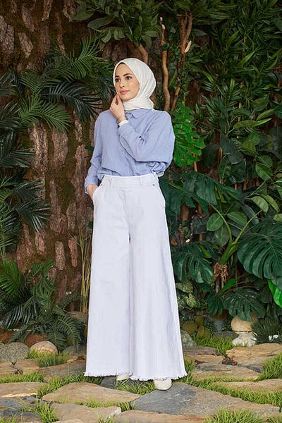 Neways Fusta pantalon cu ciucuri 1153 alb