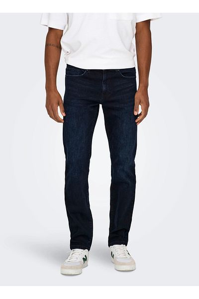 Only & Sons Regular Waist Tight Black Men's Denim Pants Onsweft Reg. Blue Blk 2652 Matte Dnm