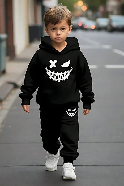 Karatopak Παιδικό κοστούμι με χαμογελαστό πρόσωπο με στάμπα Unisex Oversize B...