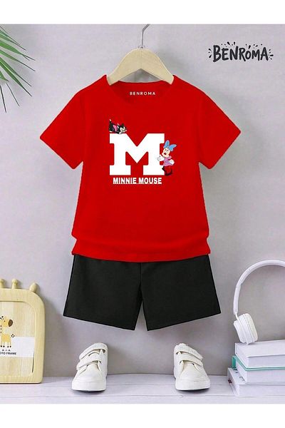 BENROMA Unisex Kids Shorts Set - Character Printed