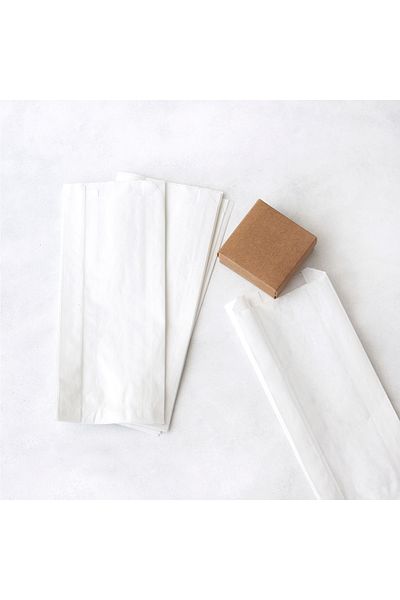 Bimotif White Paper Bag 11X27 cm - 20 Pcs