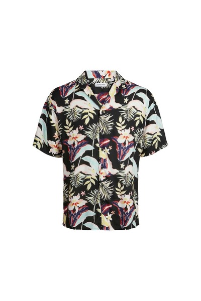 Jack & Jones Jack&Jones Jeff Floral Aop Resort Erkek Siyah Klasik Yaka Gömlek