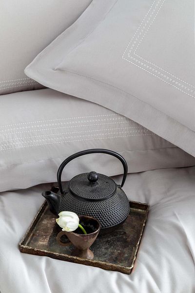 Apricitas HOME Σετ Παπλωματοθήκη Κρεπ Διπλό Κεντημένο Bryce Grey - Παπλωματοθήκη