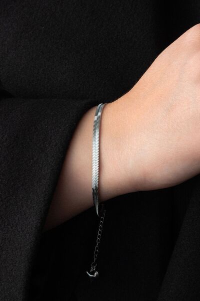 ByFlorya Jewelry سوار من السلسلة الإيطالية الفولاذية مقاس 18 سم + 5 سم لا يفق...