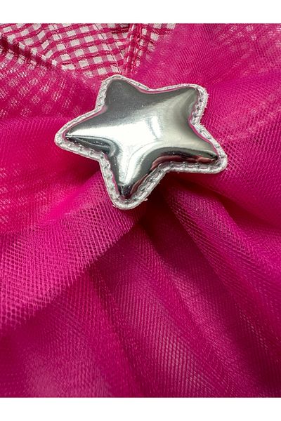 Gobo Starry Pink Checkered Tulle Cat and Dog Outfit Dress