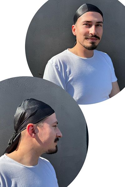 TAKIŞTIR Černá barva Durag Bandana