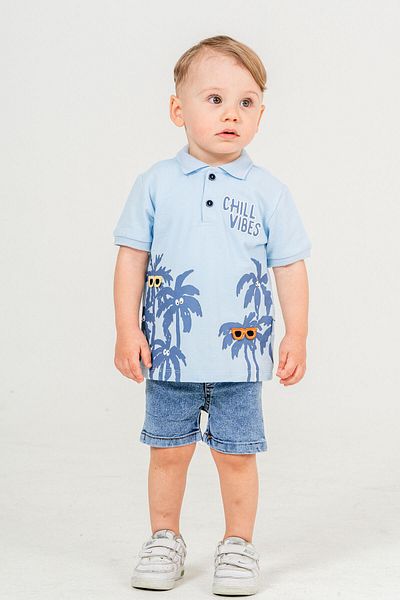 Chicsy Baby Lakos Style Palm Print Adjustable Short Sleeve Shorts Set for Kids and Baby
