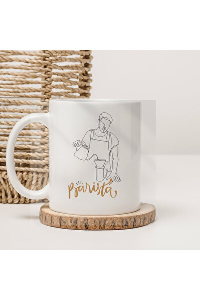 kubdekor كوب باريستا للرجال مطبوع بشكل رسمي