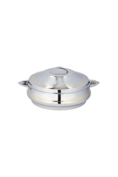 ALSAIF Inner Stainless Steel Casserole, Insulated Hot Pot, Keep Food Hot & Fresh, 6 Liter, Silver/gold