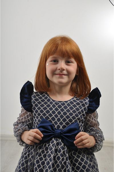 Filizdens Kids Girls' Dress Chain Pattern Satin Garnished Tulle Ball Gowns Wedding Birthday Prom Dress