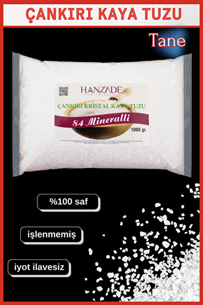 Hanzade Bitkisel 84 Mineralli Doğal Çankırı Kristal Tane Kaya Tuzu 1 Kg