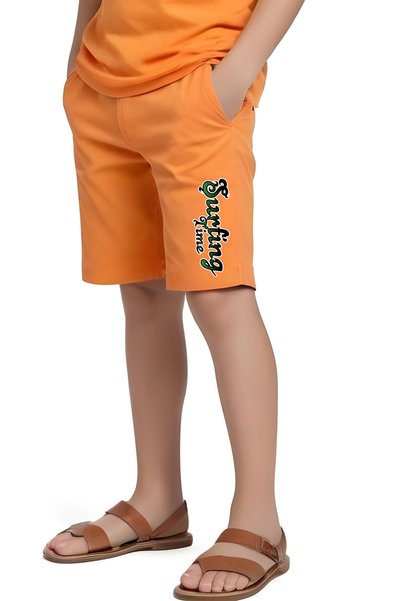 YA KO KİDS Panda Surf Printed Boys' Short Sleeve Double Pocket Bottom-Top Suit