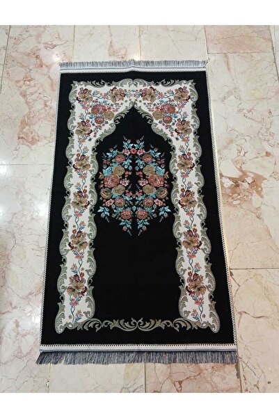 GÜRLEK TEKSTİL Laçivert  Güllü Şönil  Seccade 70 x 110