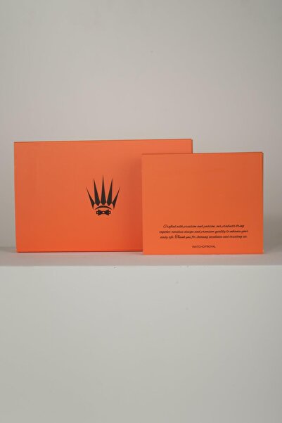 WATCHOFROYAL Cortex Slim Orange Genuine Leather Compartmented Slide Mechanical Card Holder