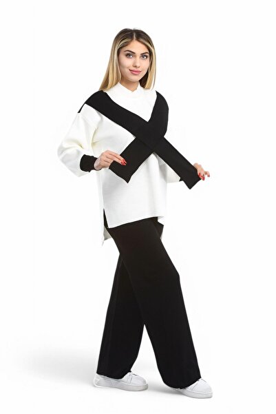 NEWCO نموذج وشاح نسائي بدلة تريكو مزدوجة