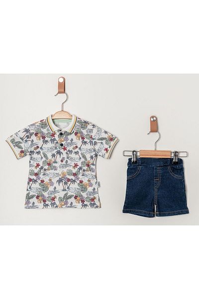 Chicsy Baby Lakos Style Palm Print Adjustable Short Sleeve Shorts Set for Kids and Baby