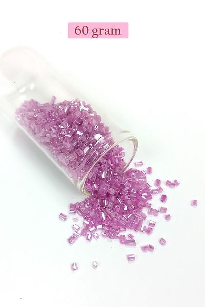STUMBANNG Cut glass beads 2mm - 60 grams - transparent purple - bnc359