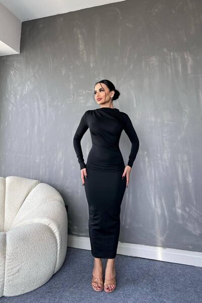 Love Fab Μακρύ Stretch Φόρεμα με λεπτομέρεια Shiring