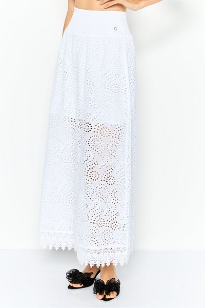 Guess Women Eyelet Maxi Skit, White