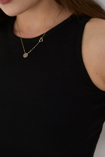 Wearflawless 2 részes női kötőfék nyakú, bordázott pántos nulla ujjú Crop blúz