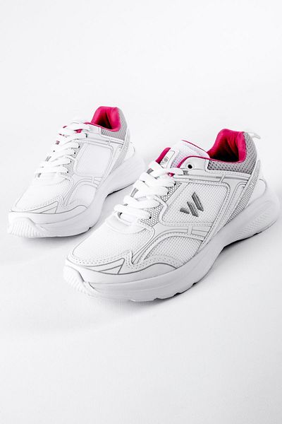 Lal Shoes & Bags Pantofi sport albi cu șireturi Modi pentru femei