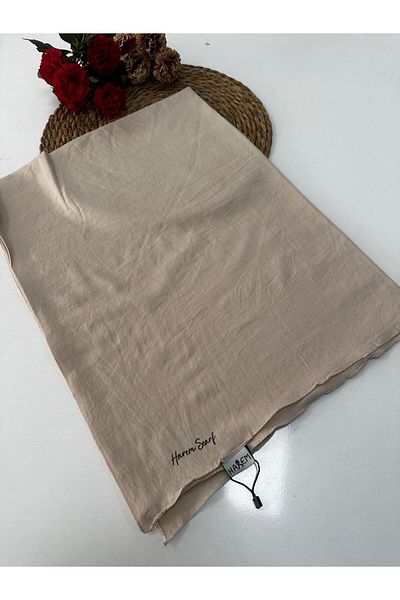 HAREM SCARF HFA0136 Μοντέλο Harem Ασιατικό Βαμβακερό Σάλι - Sand Beige