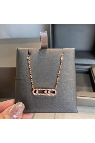 İnci çelik taşlı kolye