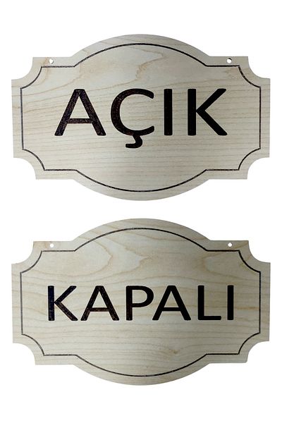 Lucena Open Closed Letter Board Wood Embossing Store Doorway Sign with Hanger and String Gift