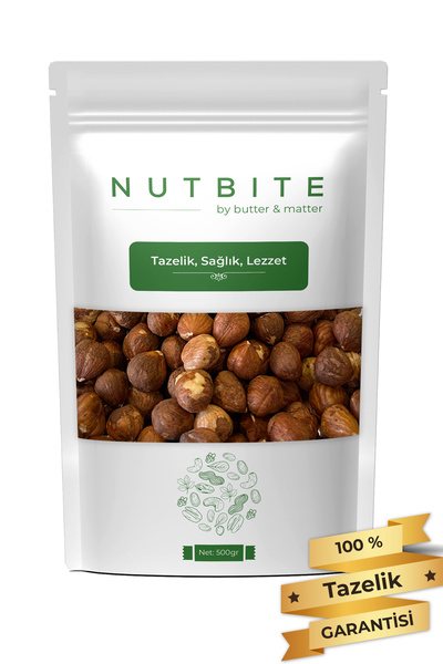 NUTBITE Çiğ Fındık İçi 500gr - Taptaze Yeni Mahsül - Sağlıklı Doğal Atıştırmalık