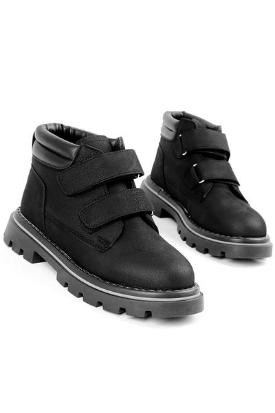 Lal Shoes & Bags Παιδικά Velcro Ankle Boots-μαύρο