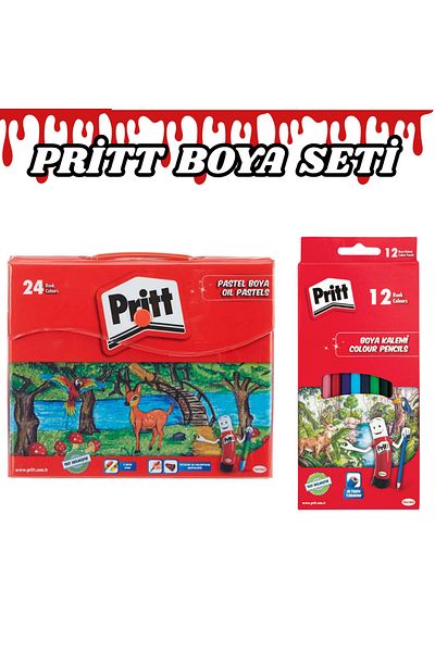 Pritt 24 Piece Pastel Paint with Bag - 12 Piece Dry Paint Set