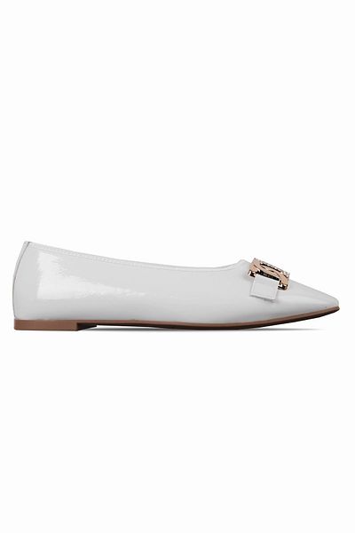 Lal Shoes & Bags Balerina de damă Mayor cu cataramă aurie cu vârf tocit - R.WHIT