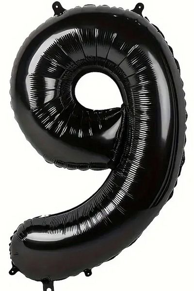 BeySüS Black 9 Number Foil Balloon 80 cm