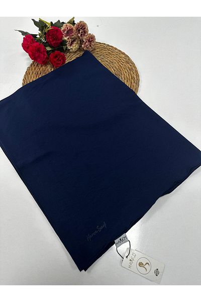 HAREM SCARF Μπλε Navy Harem Ασιατικό Βαμβακερό Σάλι - HFA0102