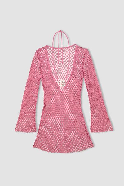 DeFacto DeFacto Mesh Mini-Strandkleid - Langarm C5814AX24HS