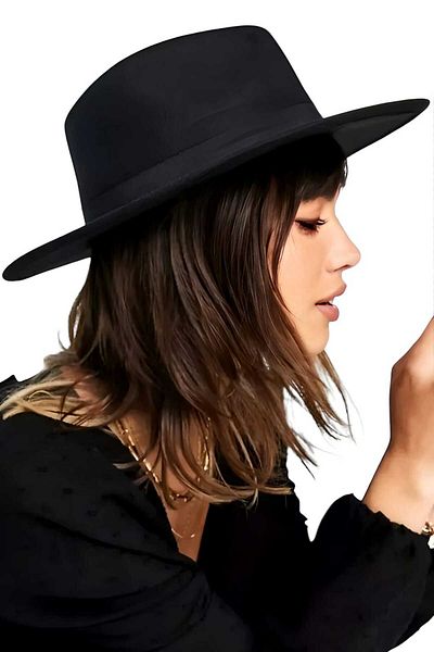 Trenderrs Women's Stamped Internally Adjustable Panama Fedora Hat