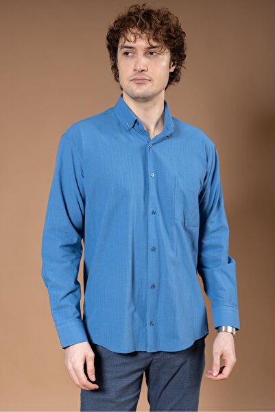 Mutlu City Чоловіча сорочка з довгими рукавами, 100% натуральна, органічна, з льону, 8120