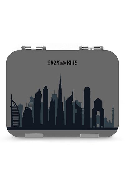 Eazy Kids Bento Boxes wt Insulated Lunch Bag Combo - Love Dubai Grey