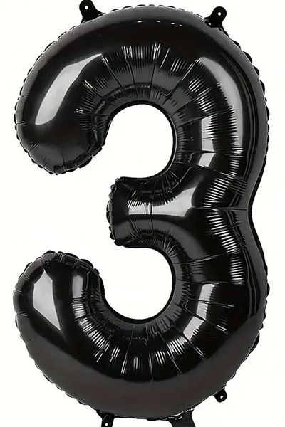BeySüS Black 3 Number Foil Balloon 80 cm