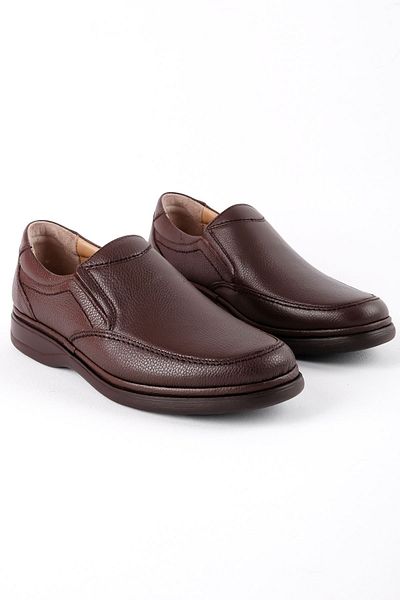 Lal Shoes & Bags Ανδρικά παπούτσια Holly από γνήσιο δέρμα με λεπτομέρεια ραφής - καφέ