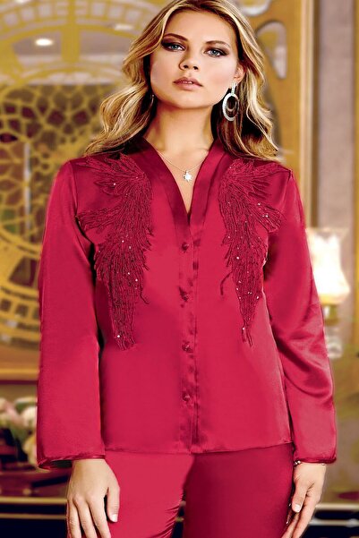 Jeremi 245 Dowry Satin Set of 6-Burgundy