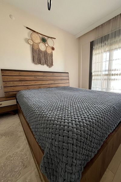 Alize Puffy Double Blanket Hand Knitted