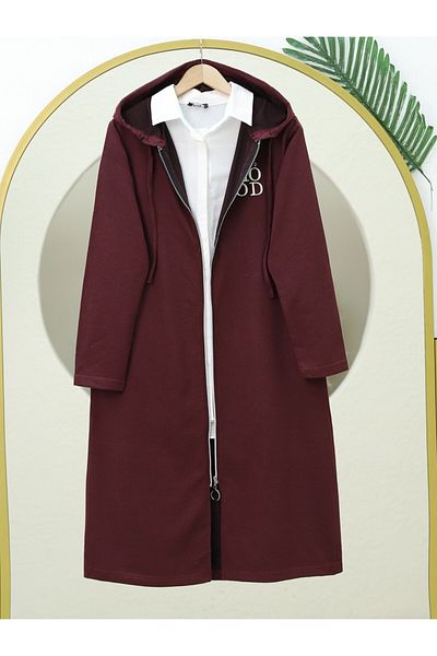 Modamorfo Zippered Cap/Burgundy Hooded Cap