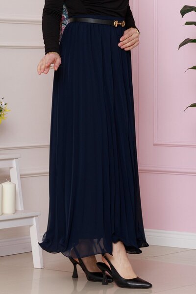 Sevitli Синя спідниця з плісированою шифоном