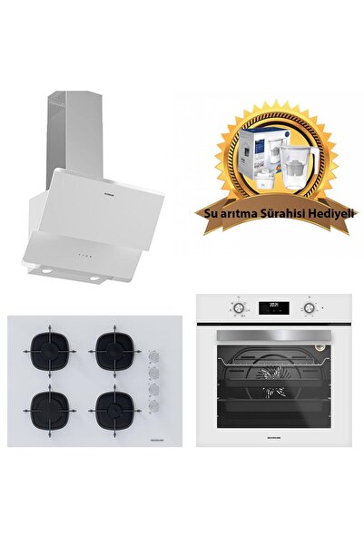 Silverline Beyaz Cam Ankastre Set 3490 Oslo - CS5665W01 - BO6504W01