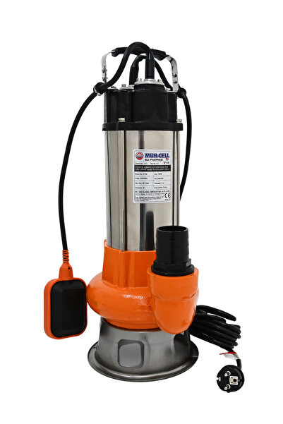 Mur-Cell V1100f Bıçaksız Bakır Sargılı Drenaj Pompası Termik Korumalı 1.1kw 1...