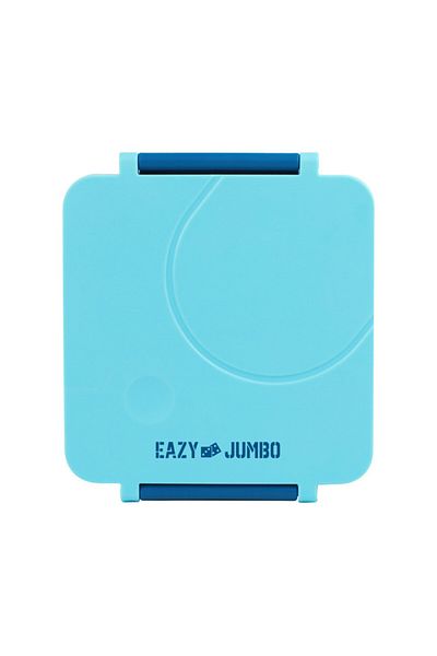Eazy Kids Jumbo Bento Lunch Box w/ Grey Lunch Bag , Food Jar and Cutlery - Blue