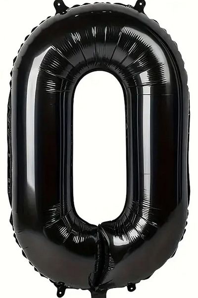 BeySüS Black 0 Number Foil Balloon 80 cm