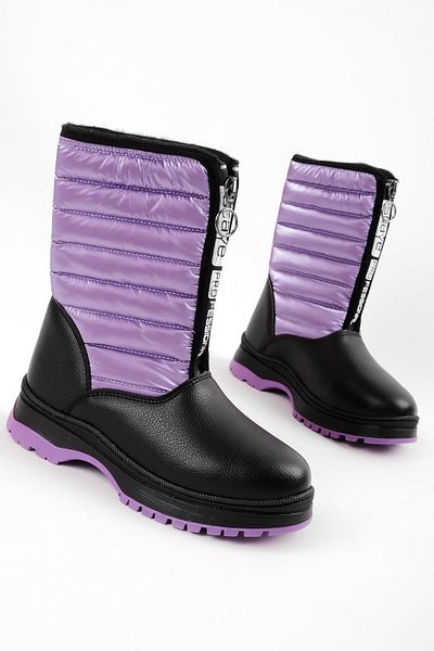 Lal Shoes & Bags Μωβ μπότες με φερμουάρ για κορίτσι