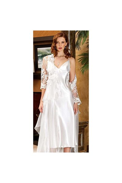 Jeremi 905 Dowry Silk Satin Lace Tulle Long Set of Six - Ecru